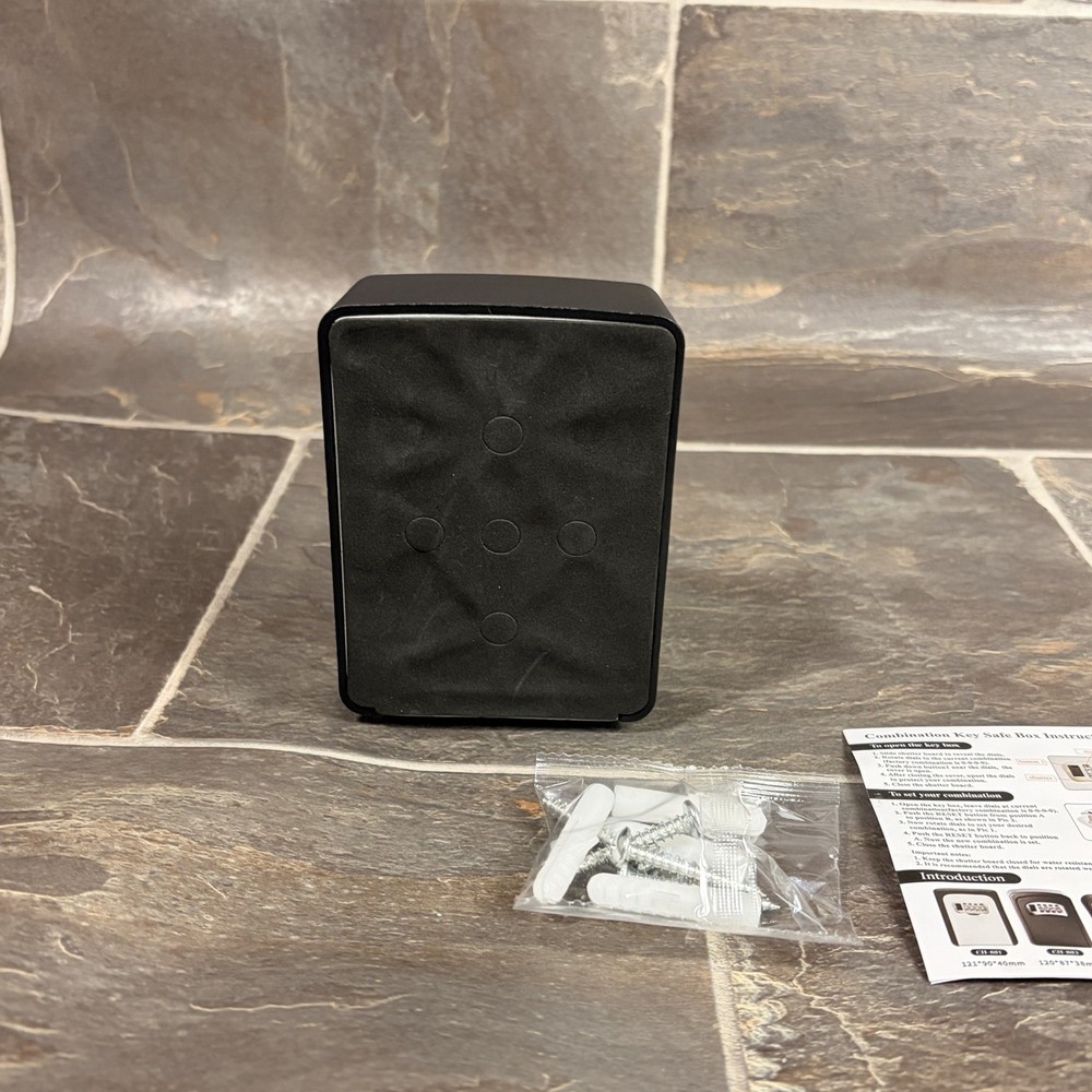 Fayleeko 4 Digit Combination Key Safe Lock Box - Black/Gray