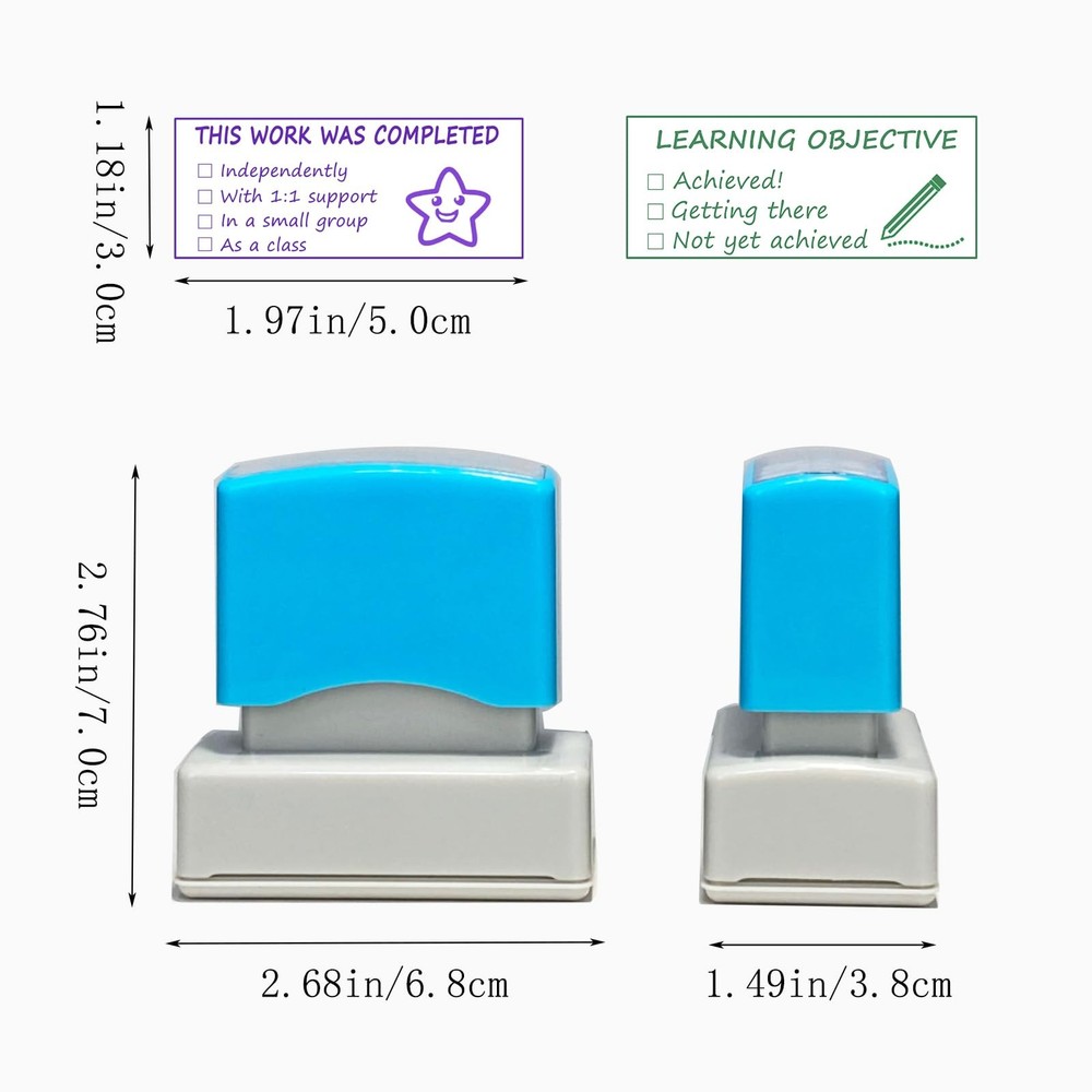 2 Self-Ink Behavior Stamp Set - Checkbox Grading Stamps Teacher Completed Sta...