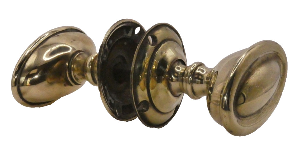 Antique brass oval mortice knobs (MK165)