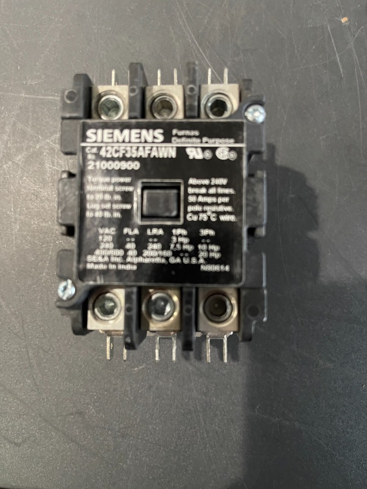 SIEMENS 42CF35AFAWN DEFINITE PURPOSE CONTACTOR 250V 50A