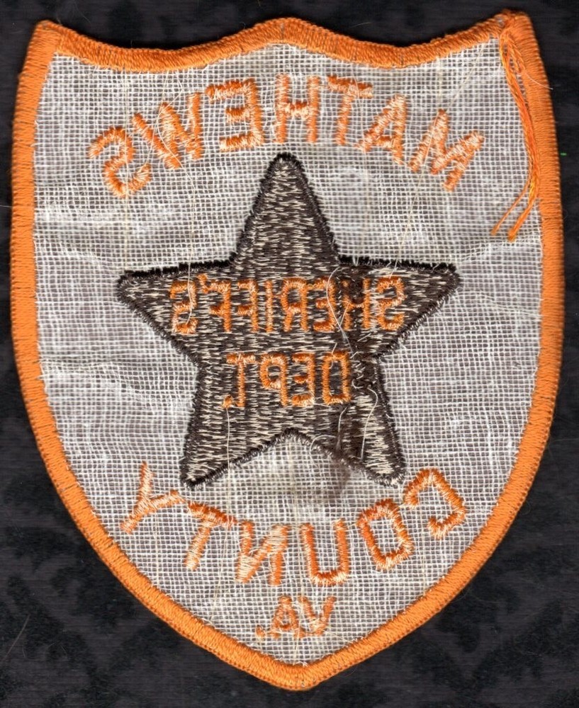Mathews County Virginia Sheriff Shoulder Patch