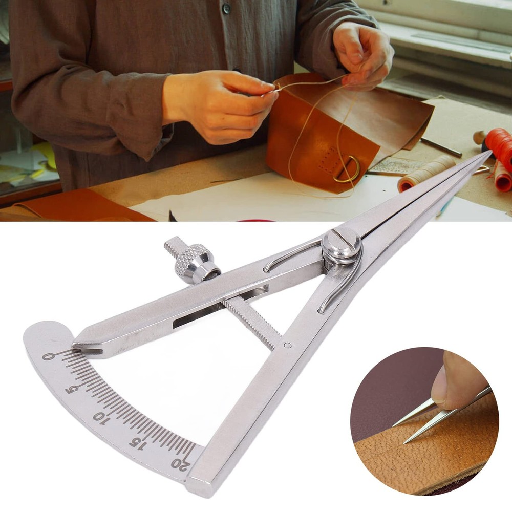 Marking Gauge, Metal Compass Multipurpose High Accuracy Adjustable for Leathe...