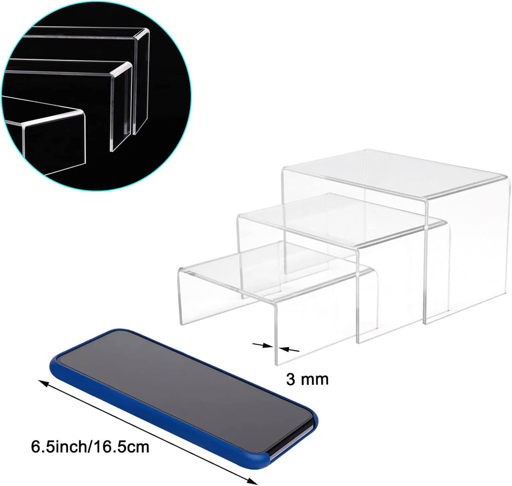 2 Sets Acrylic Display Risers 3 4 5 Inch Clear Cupcake Stand 6PCS