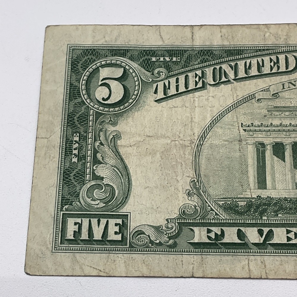 QTY (2) Series 1963 Five Dollar Bill $5 US Note Red Seal