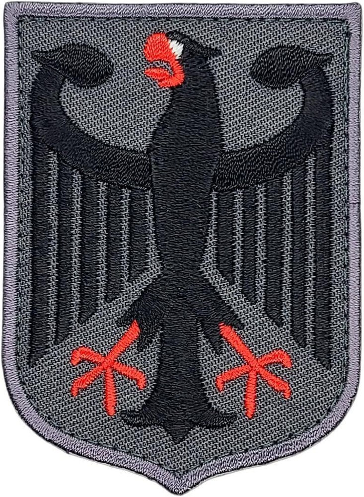 German Eagle Military Shield Morale Patch | 2PC HOOK BACKING 3"X2.5