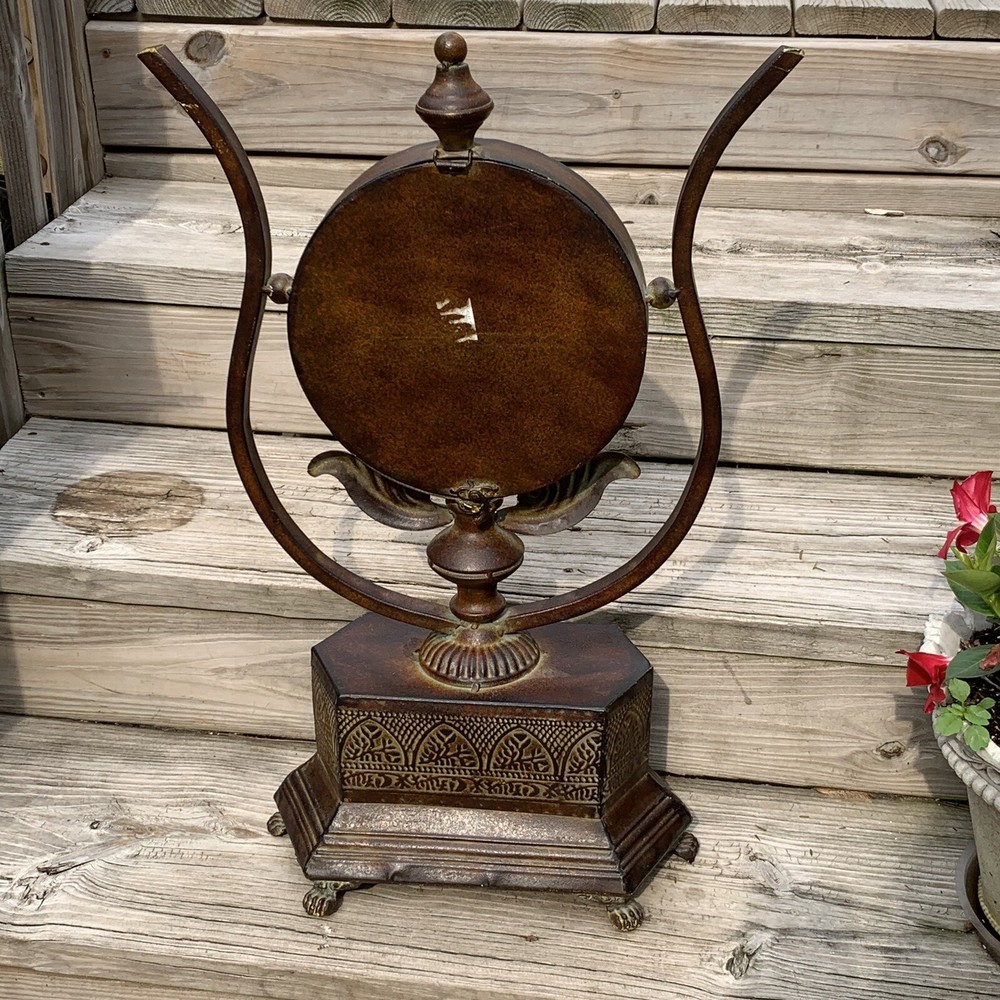 Decorative Metal Clock Winston Tall Standing Mantle Tabletop Battery Powered