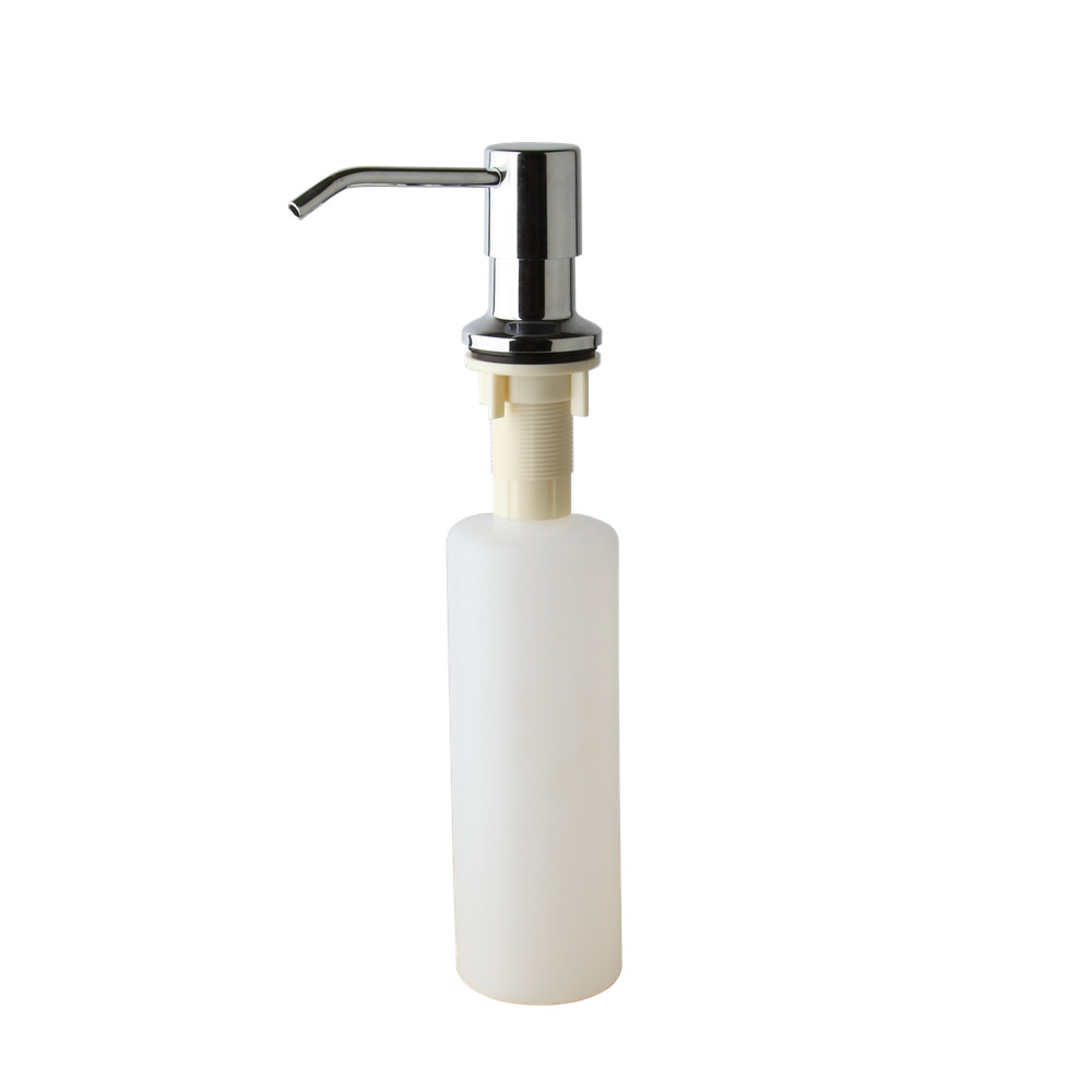 US Chrome Kitchen Liquid Soap Dispenser Single Hole Deck Mount Pump Bottle Sink