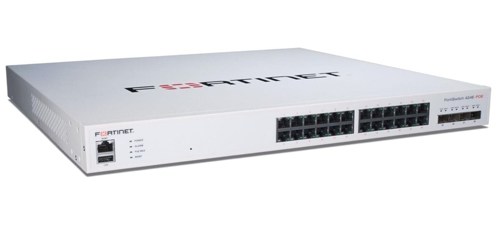 Fortinet FortiSwitch 424E-FPOE Layer 2/3 Network Switch (used)