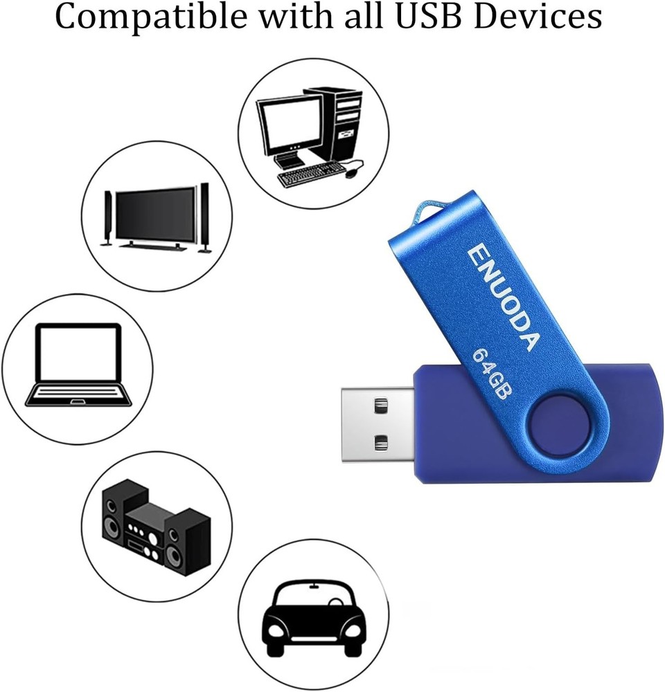 Versatile 64GB Swivel USB Drive - Ultimate Storage Solution for Everyday Needs
