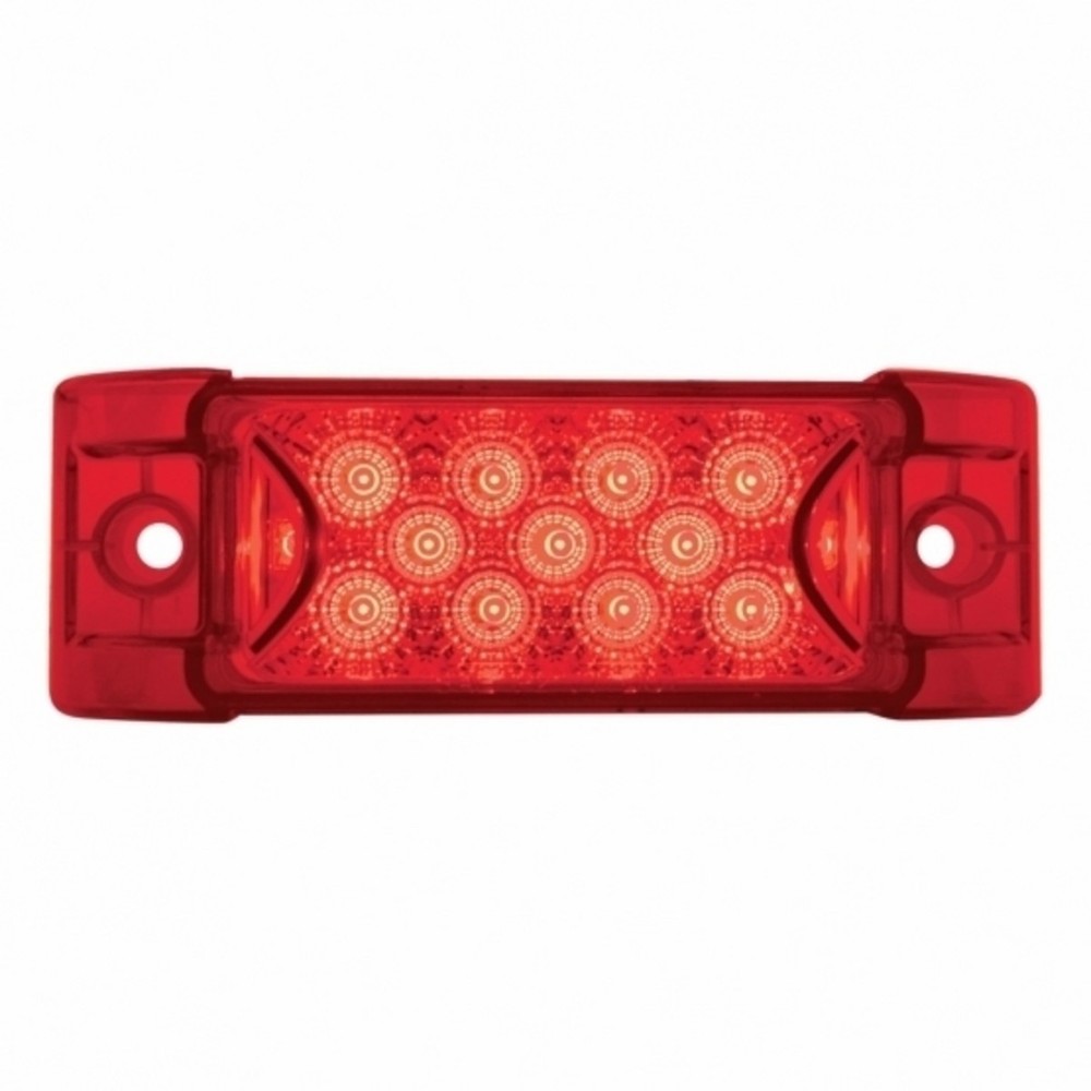 United Pacific 39593 13 LED Rectangular Light (Clearance/Marker) Red /Red Lens