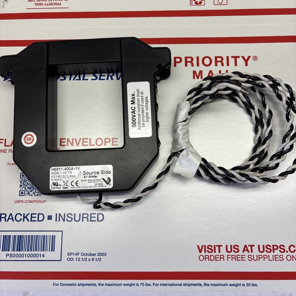 Veris H6811-400A-1V Medium Split Core Current Transformer, 400A: 1V