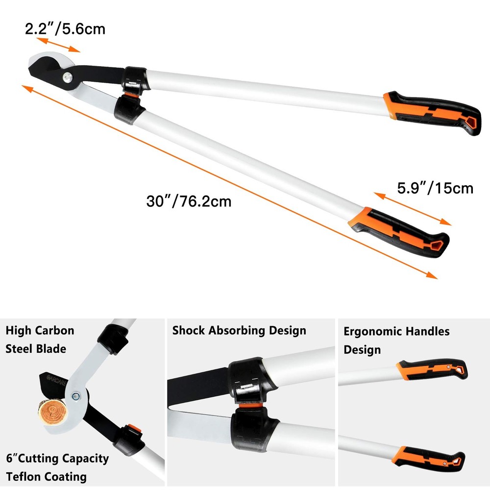4 IN 1 Garden Shears Pruning Set with Bypass Pruning Shears Compound Lopper a...