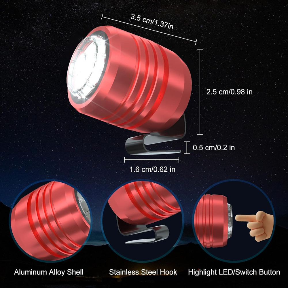 2 Rechargeable Headlights Compatible with Clog, Adjustable Light for Shoes, Flas