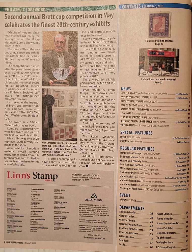 Linn's Stamp News February 5 2018