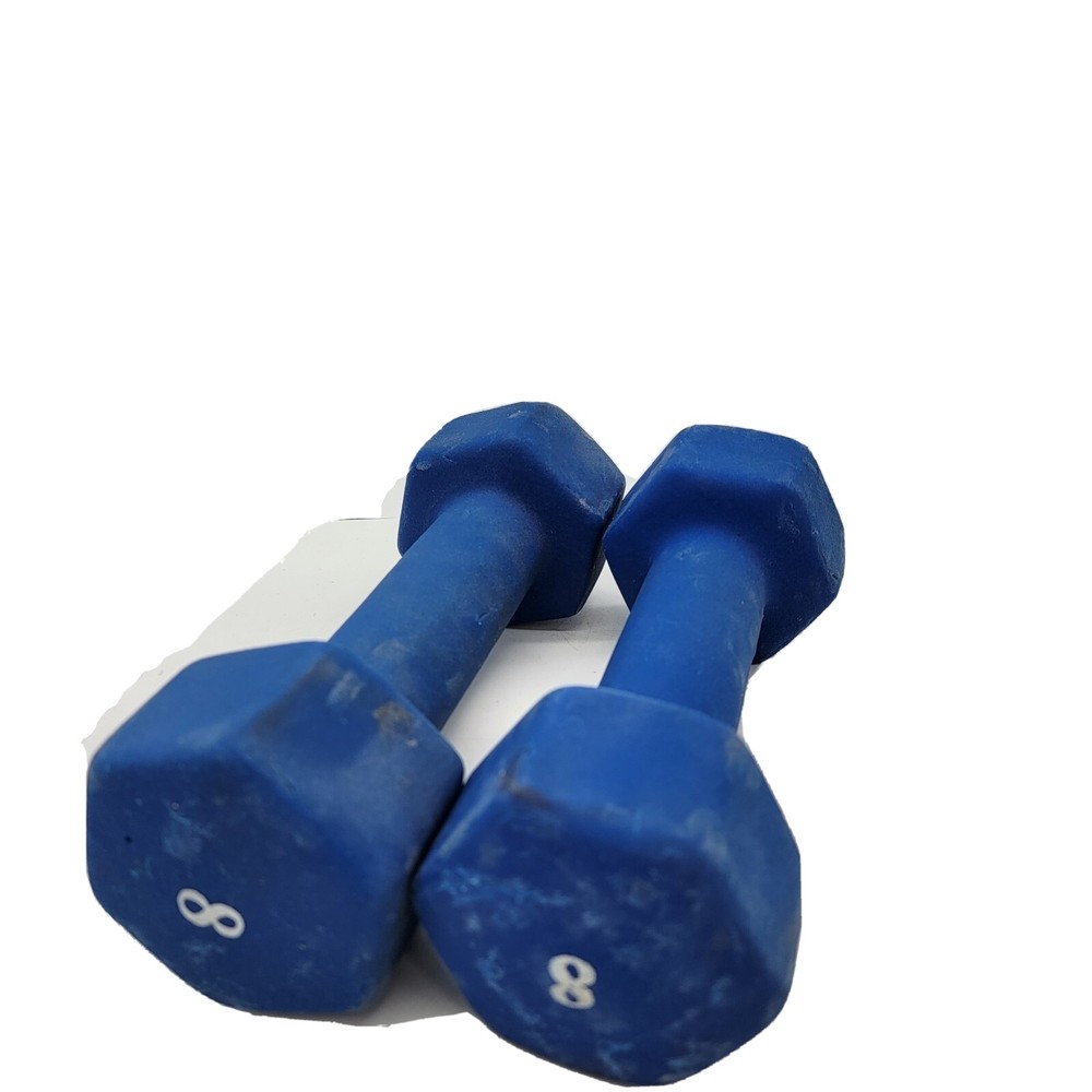 Neoprene Hex 8 Pound Pair hand held Dumbells Hand weights ~ used