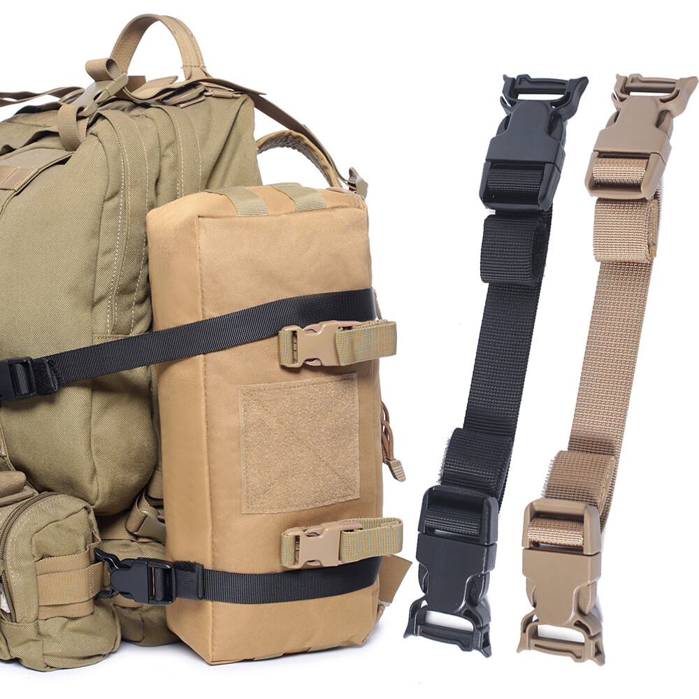 4pcs Tactical Molle Fixed Strap Backpack Straps Nylon Accessories with Buckle