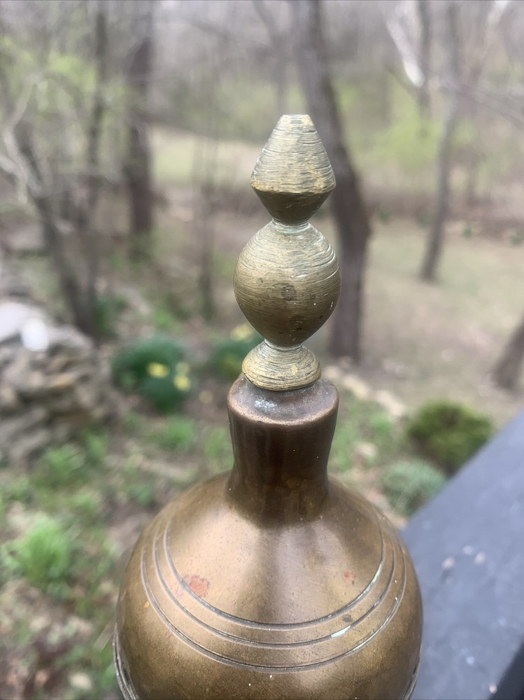 Vintage Handmade DALLAH Arabic Turkish Solid Brass Coffee Pot 10”T, Signed