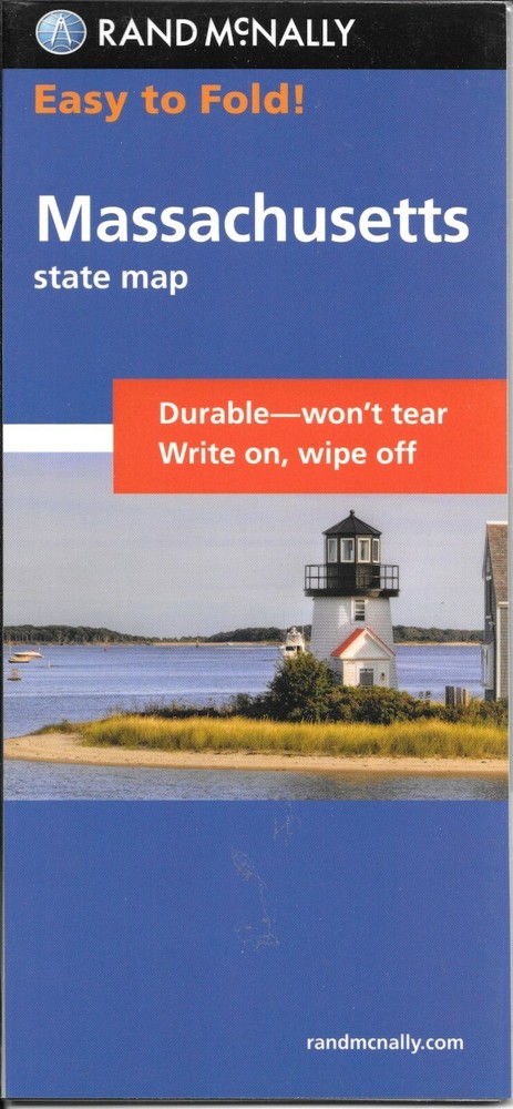 Massachusetts, Easy-to-Fold, Laminated State Map Rand McNally - 2022 edition