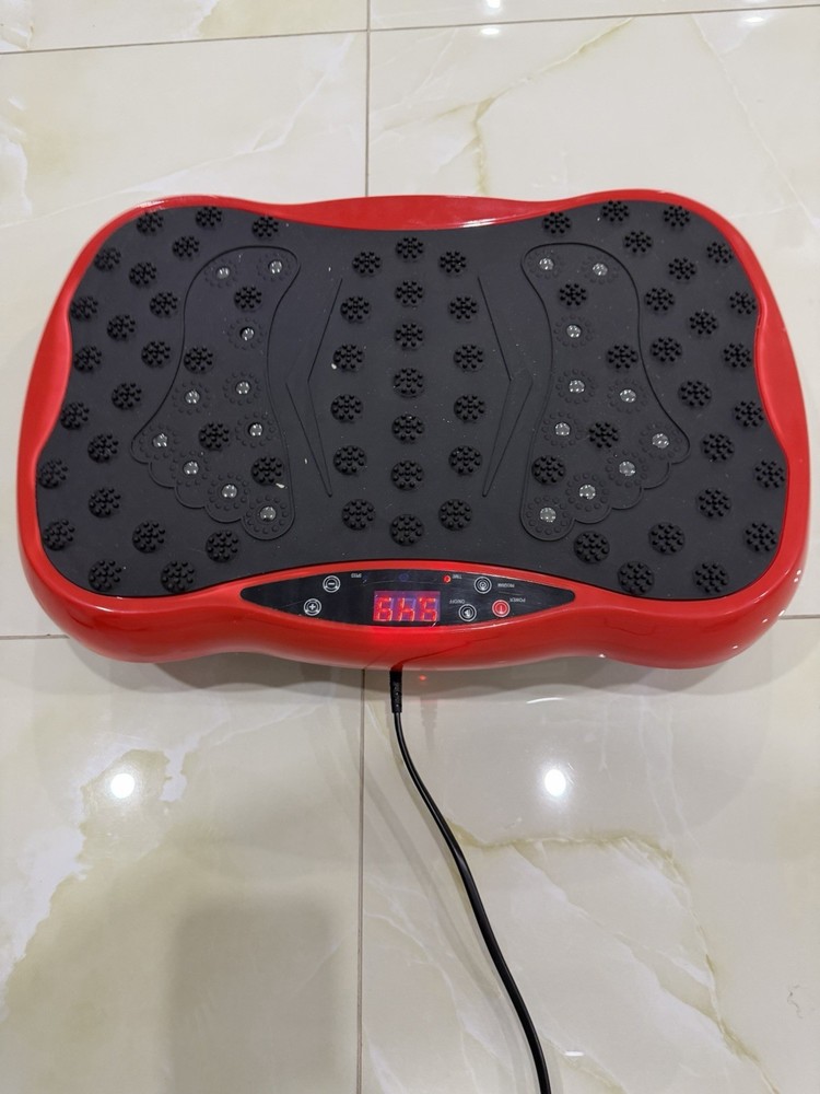 Red Oscillating Vibration Platform Machine Adjustable Speed LCD Display