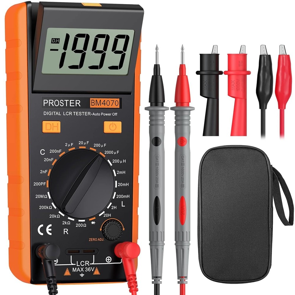 Proster LCR Meter Digital LCR Multimeter Capacitance Resistance Inductance Meter