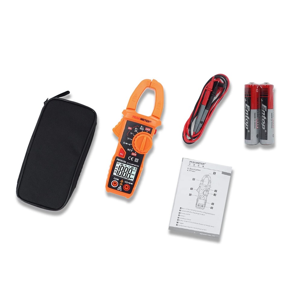 Digital Clamp Meter Auto-Ranging Multimeter Amp Voltage Tester Measure Orange