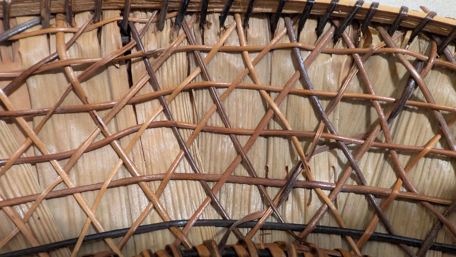 Vintage Filipino Salakot Woven Rattan and Coconut Fiber Sun Hat 15” Diameter