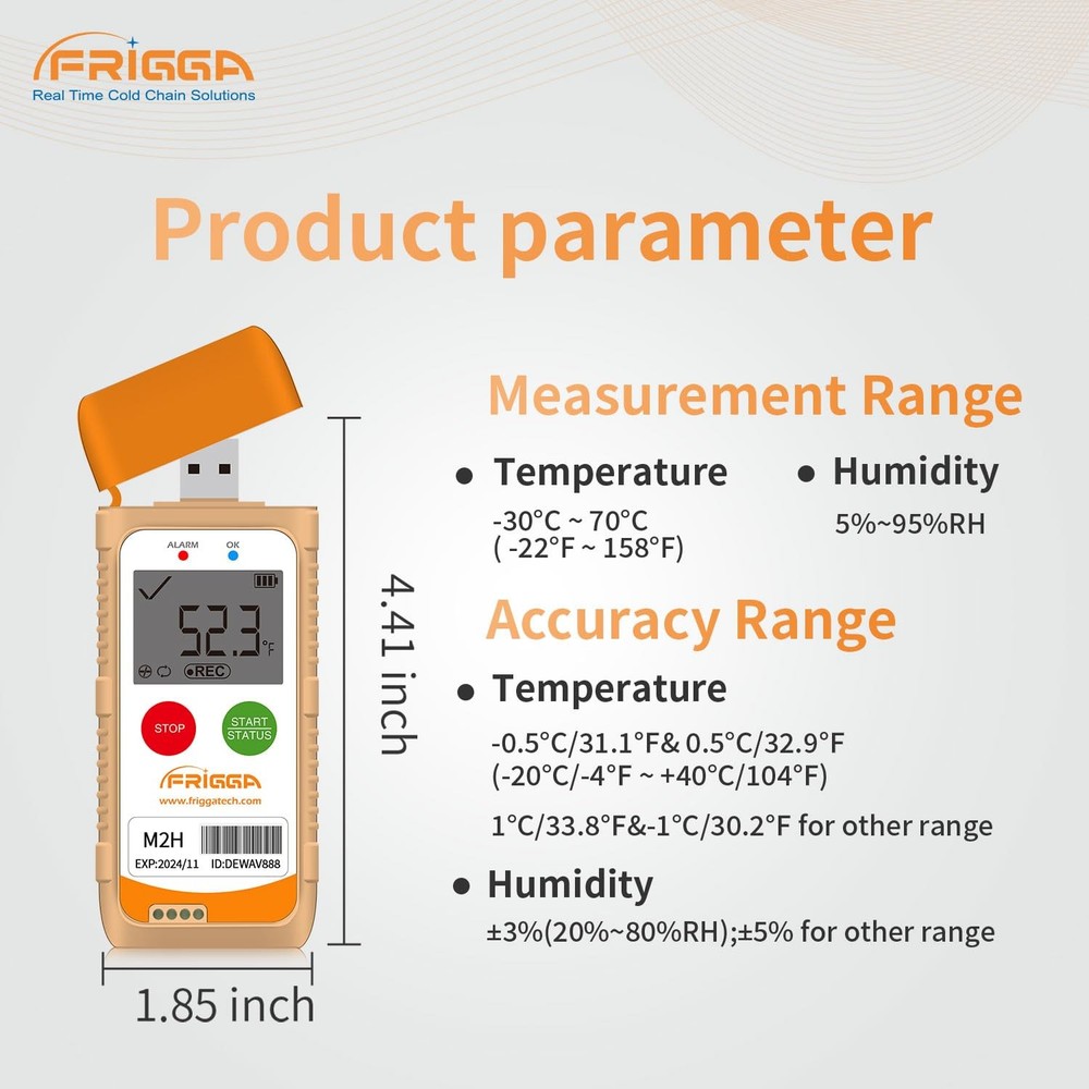 M2H Reusable Temperature Humidity Data Logger Multi-Use USB Digital Temperatu...