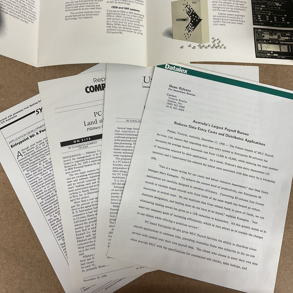 Datalex Dateline Vol. 3 No. 3 & Entrypoint 90 5.25 Demo Disk Vintage Computing