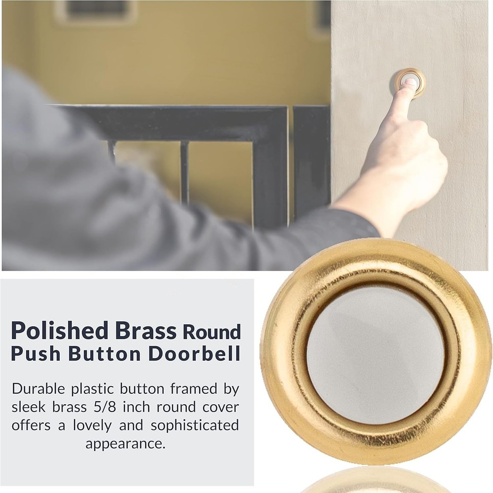 Versatile Brass Push Button for Doorbell - Wired Design, Perfect for Any Setting