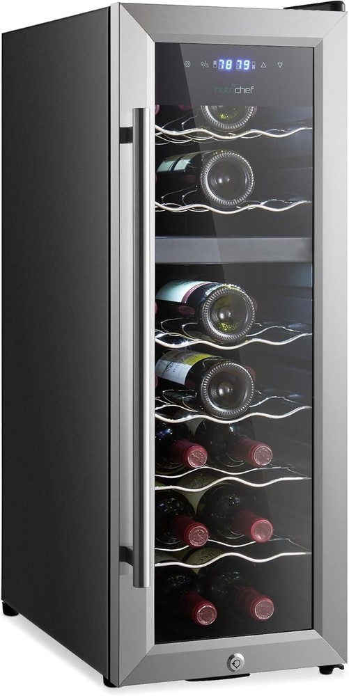Nutrichef 18 Bottle Wine Fridge - Black (Open Box)