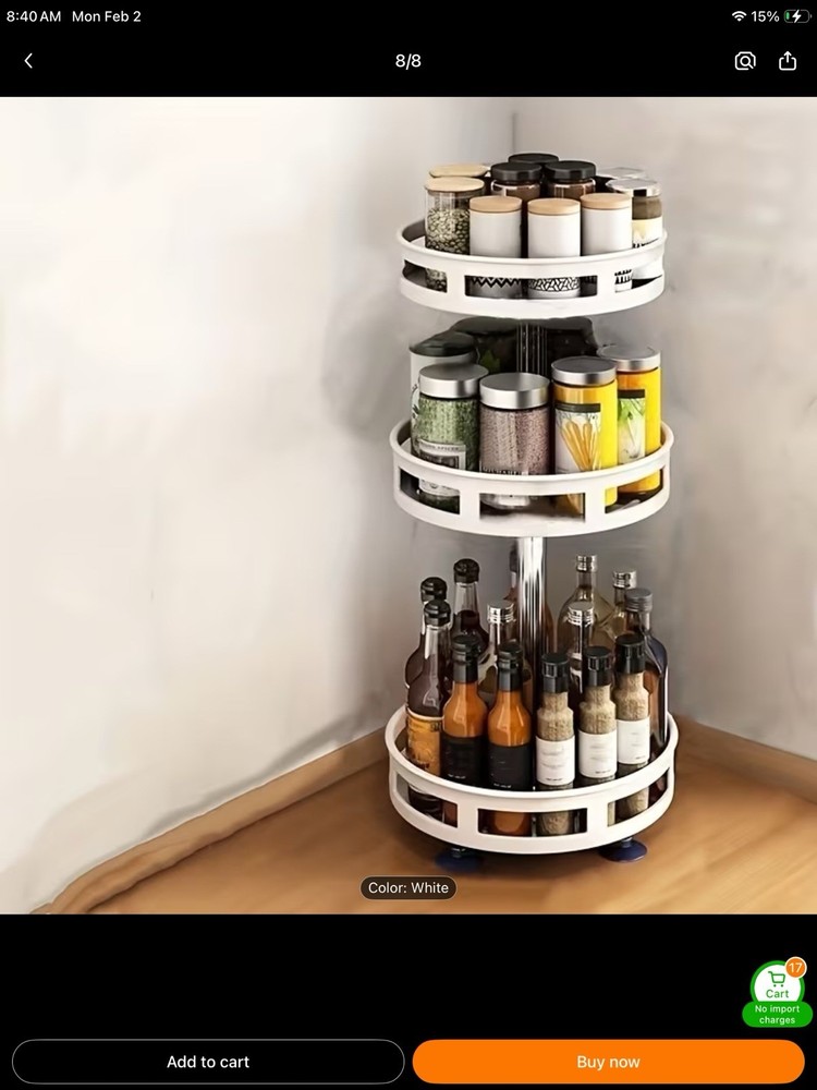 Spice Rack Organizer Rotating Kitchen Countertop Storage Holder