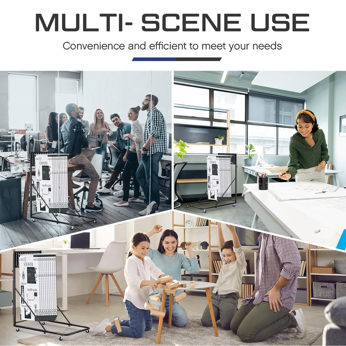 Mobile Blueprint/Poster Display Rack Heavy Duty Plan 12 Brackets-Black