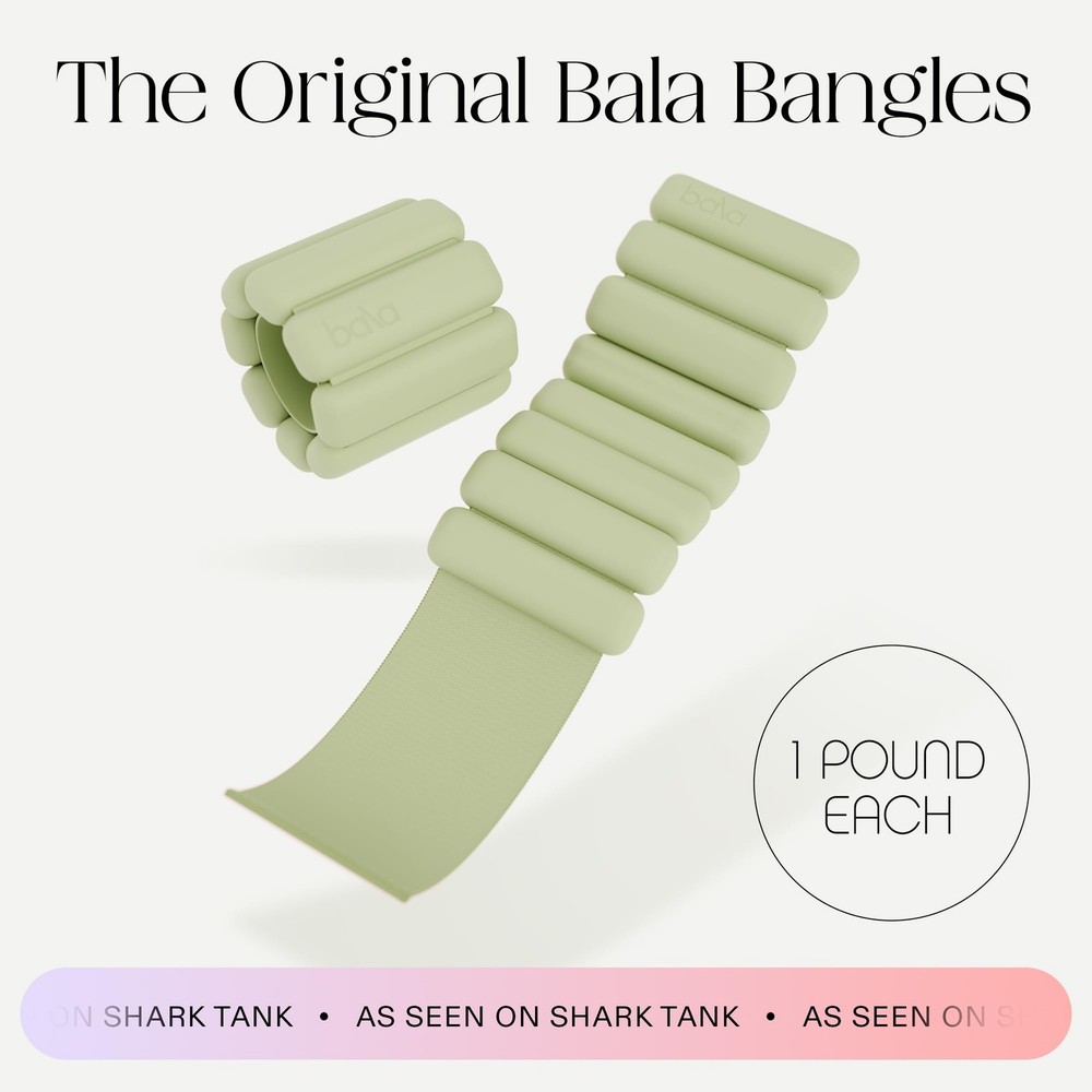 Bangles Wrist & Ankle Weights for & Men - 1 lb Adjustable Weighted Bands - So...