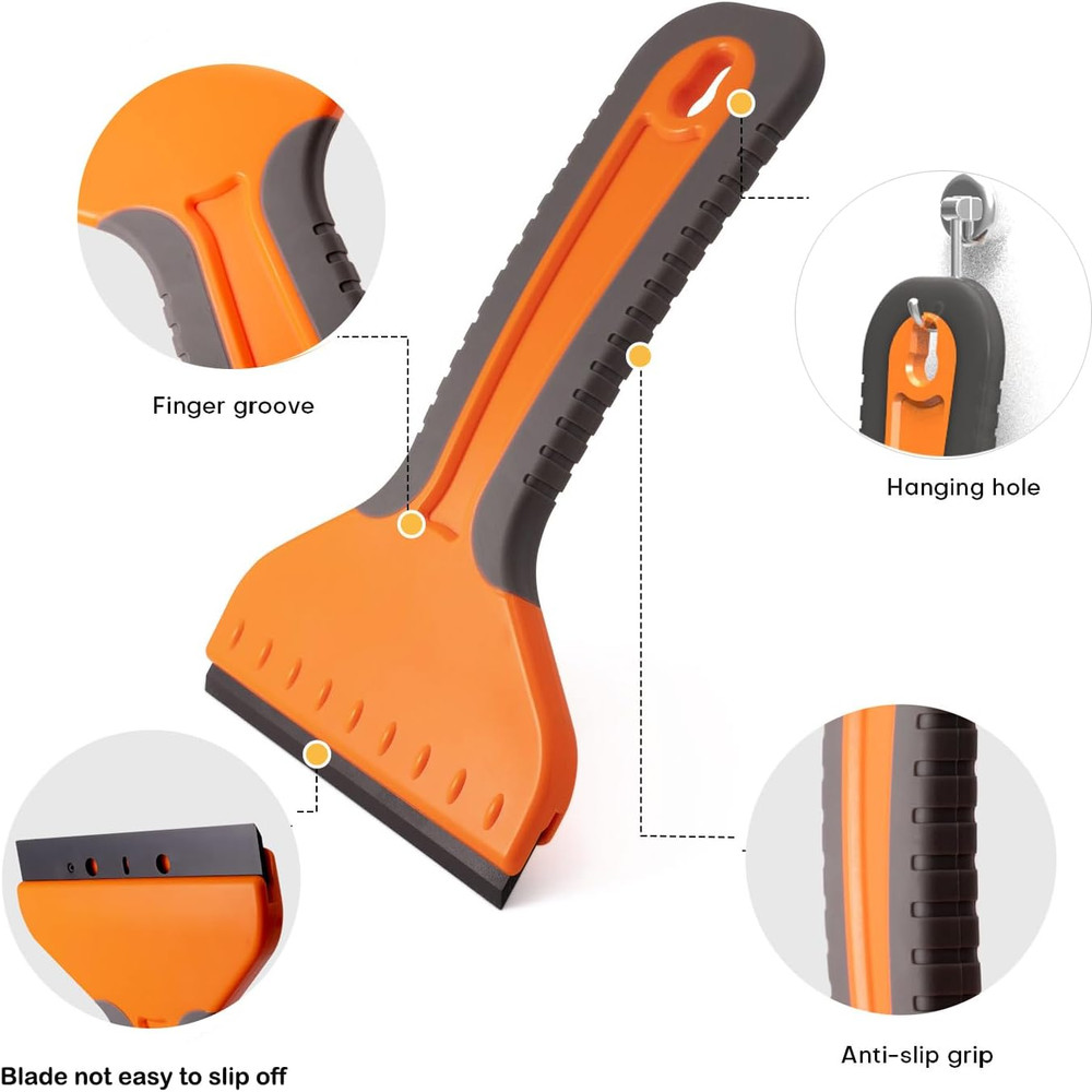 4-Inch Plastic Razor Blade Scraper, 2 PCS Big Blade Paint Scraper Sticker Remove