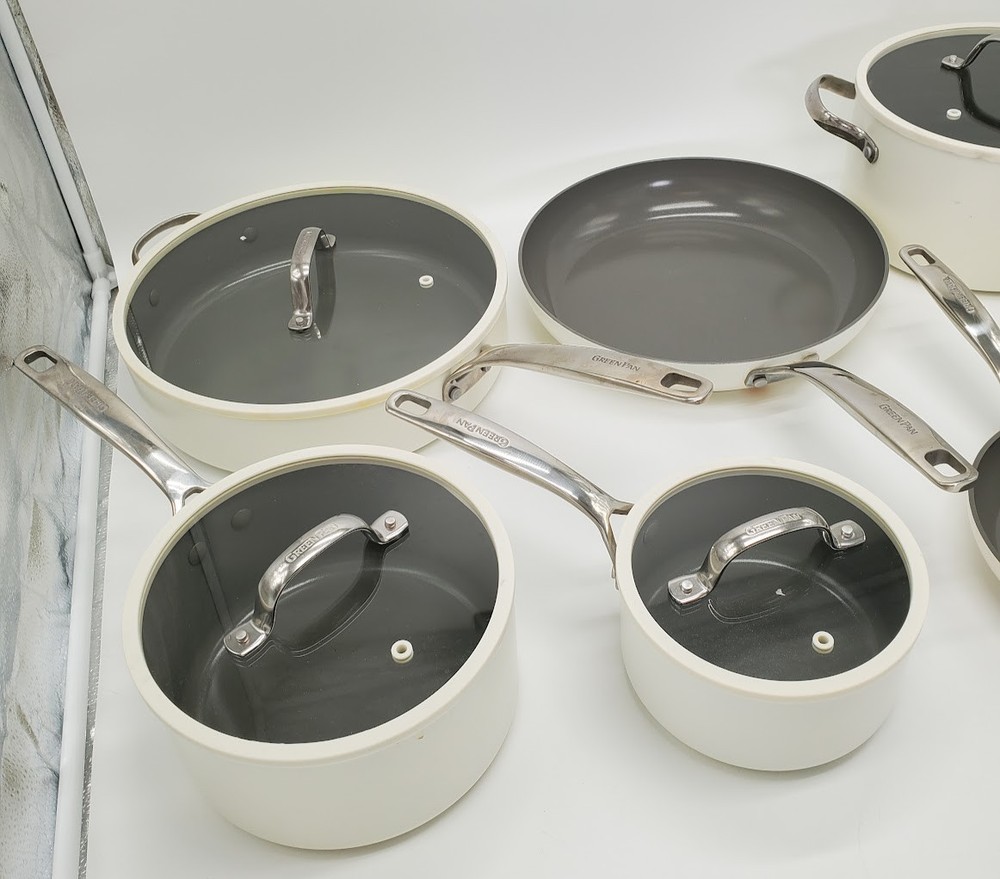 GreenPan Eras Ceramic Non-Stick 11-piece Cookware Set WHITE