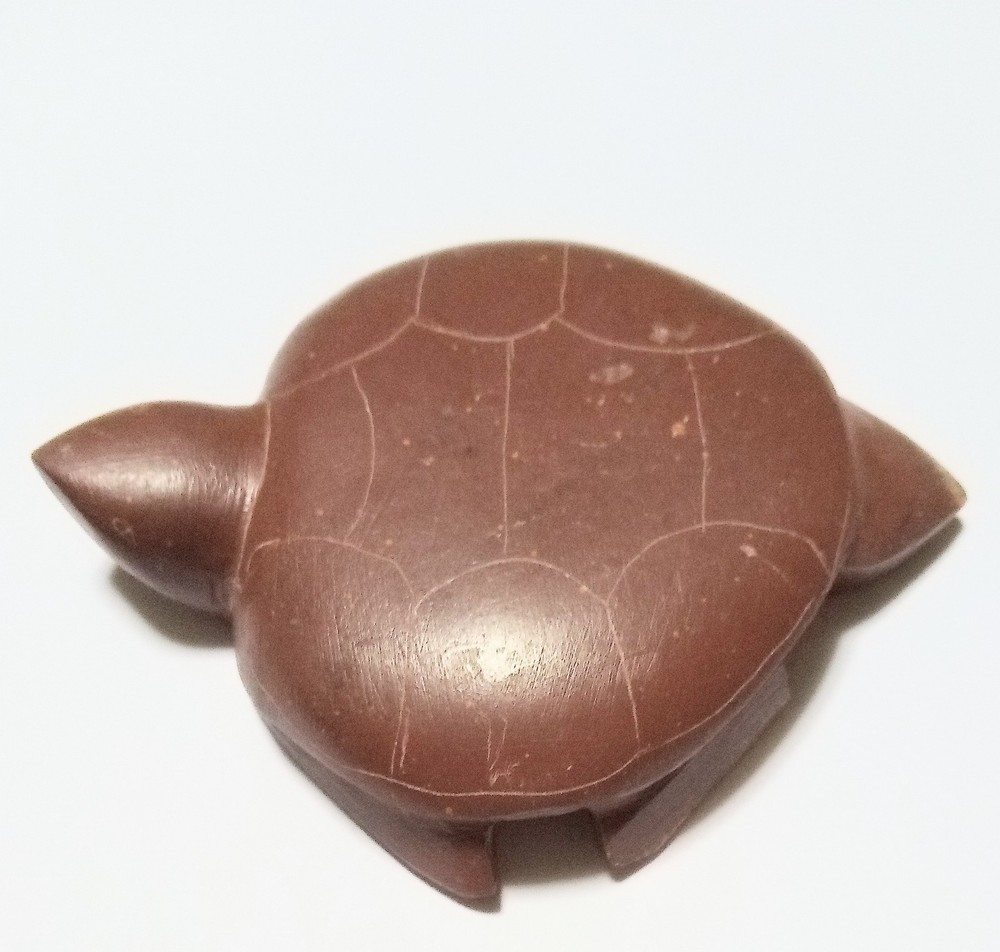 Red Jasper Stone Hand Carved & Signed Turtle