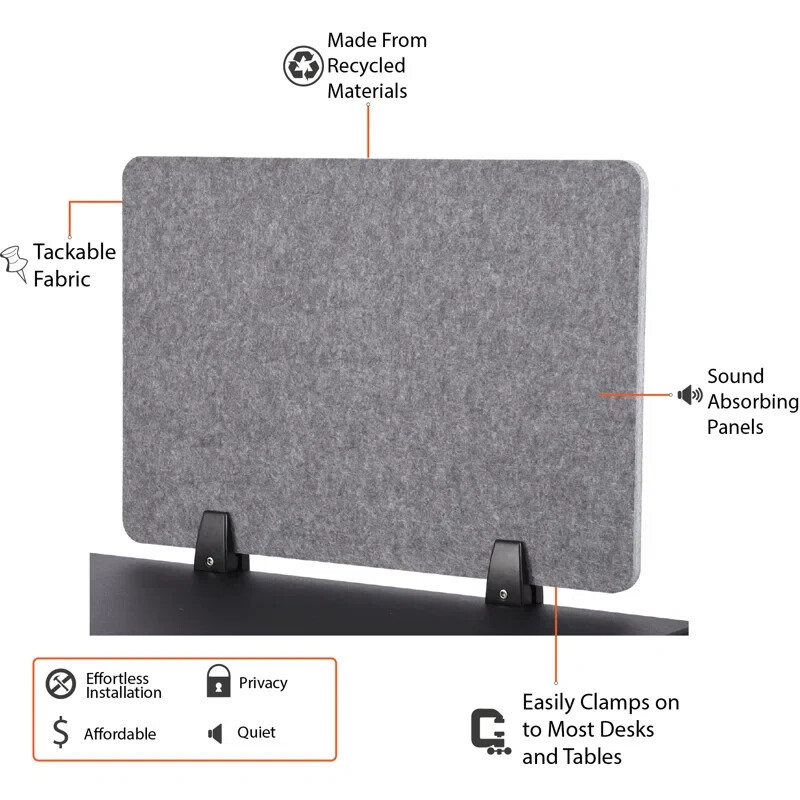Fabric 1 Panel Desk Dividers 4 panel in total