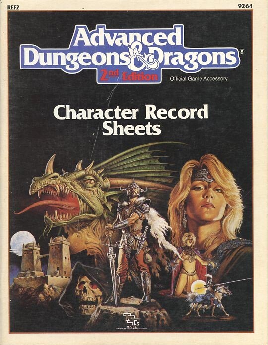 REF2 CHARACTER RECORD SHEETS EXC! Complete Spells Dungeons Dragons TSR Player