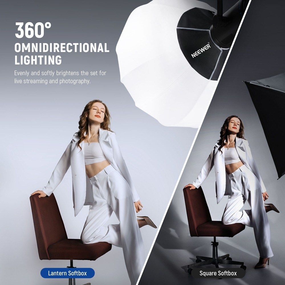 Neewer 85cm Lantern Softbox One Step Quick Release, 360° Light Diffuser