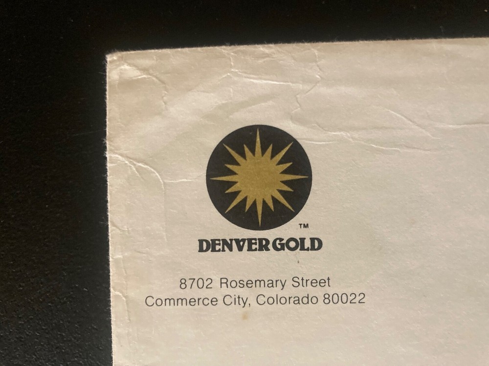 Denver Gold USFL Mailer Envelope