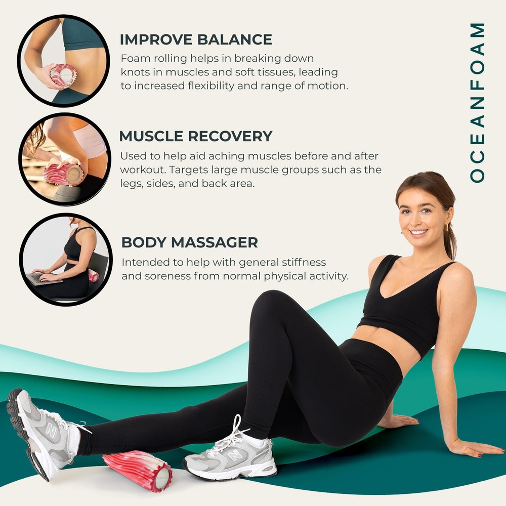Mini Foam Roller for Physical Therapy, Deep Tissue Massage, Back Pain Relief