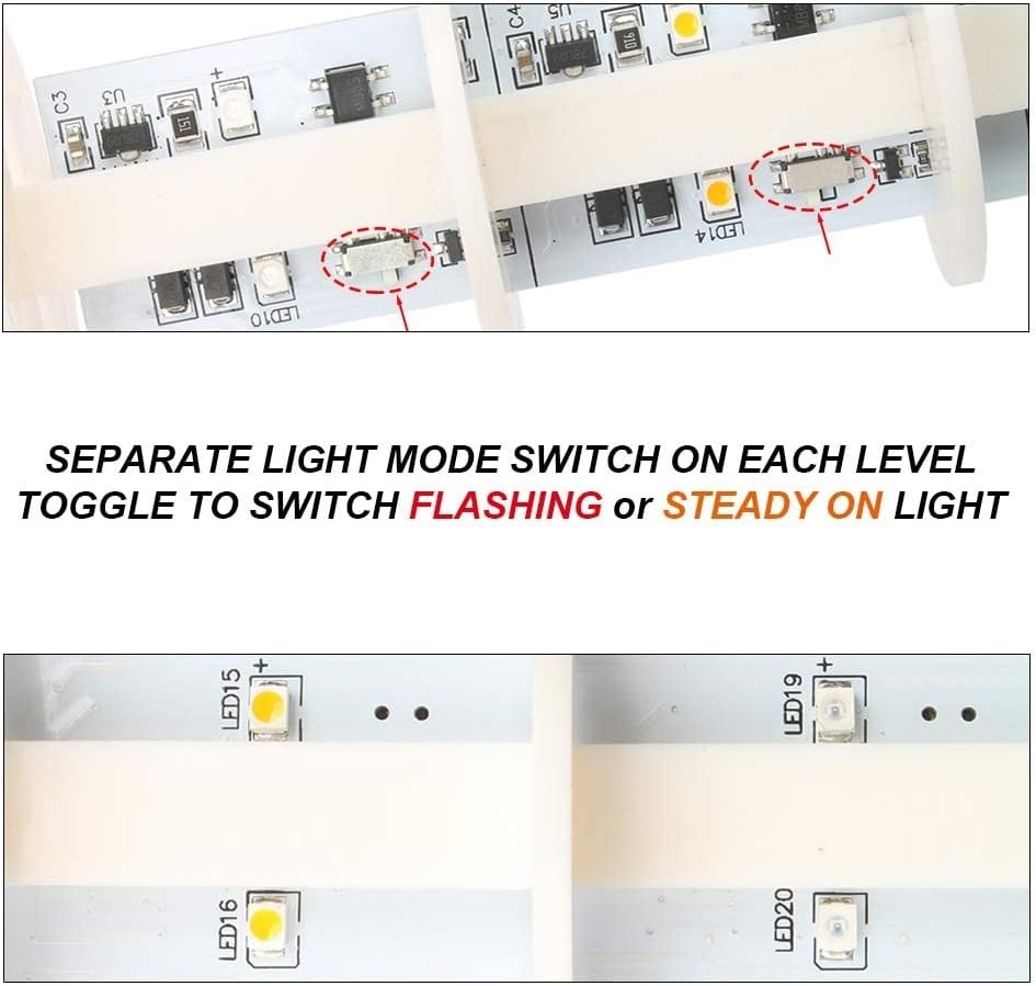 LED Signal Tower Stack Light Industrial Warning Lights Flashing Buzzer 110V 220V