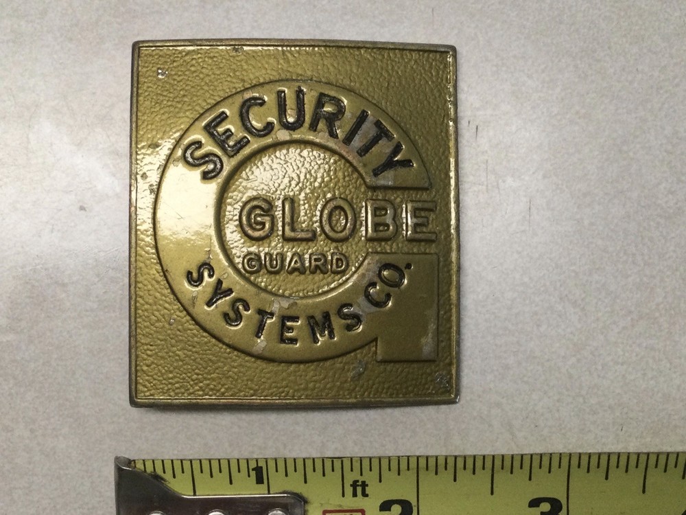 Security Systems Co. Globe Guard Metal Chest Square Badge