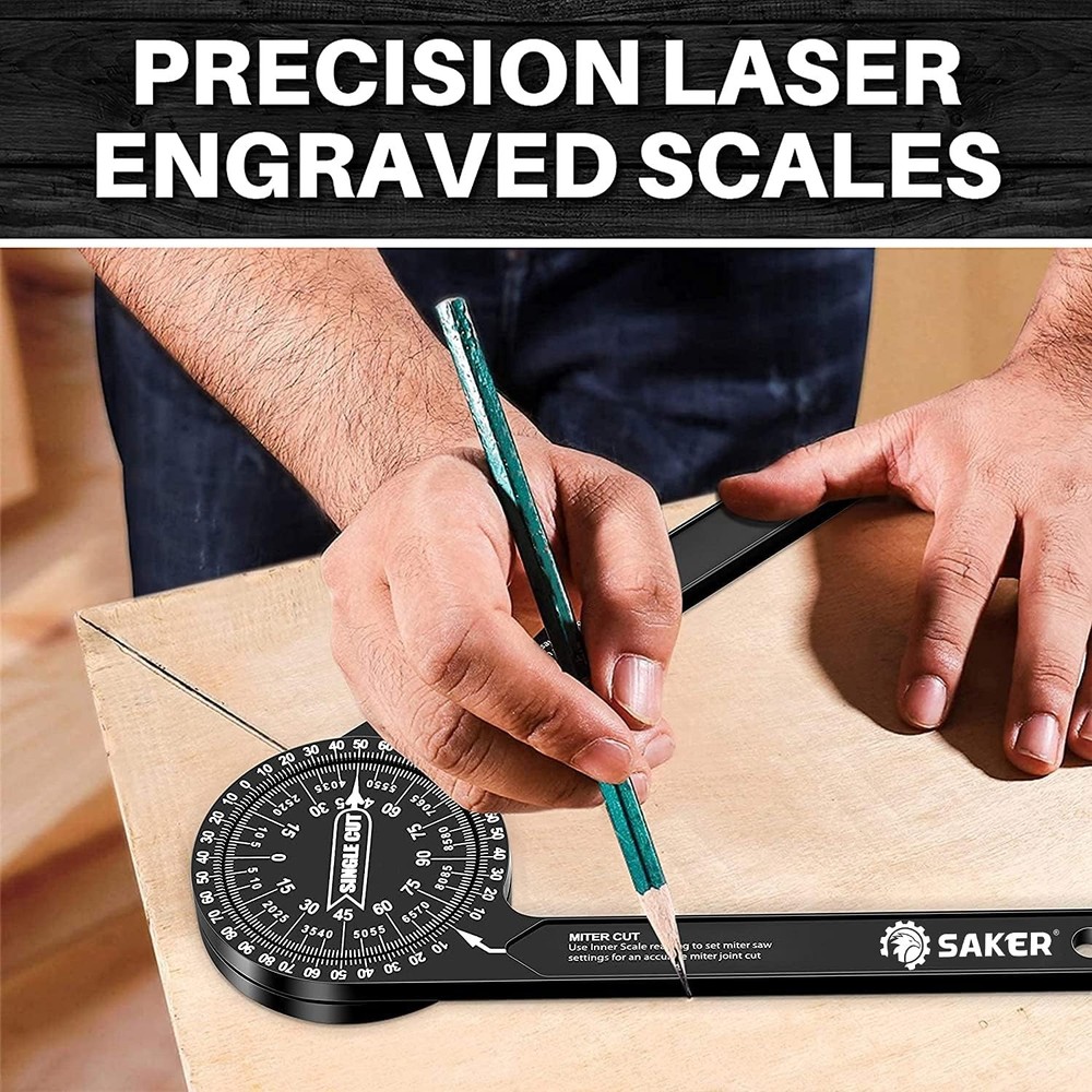 Saker Miter Saw Angle Finder Protractor 7 Inch