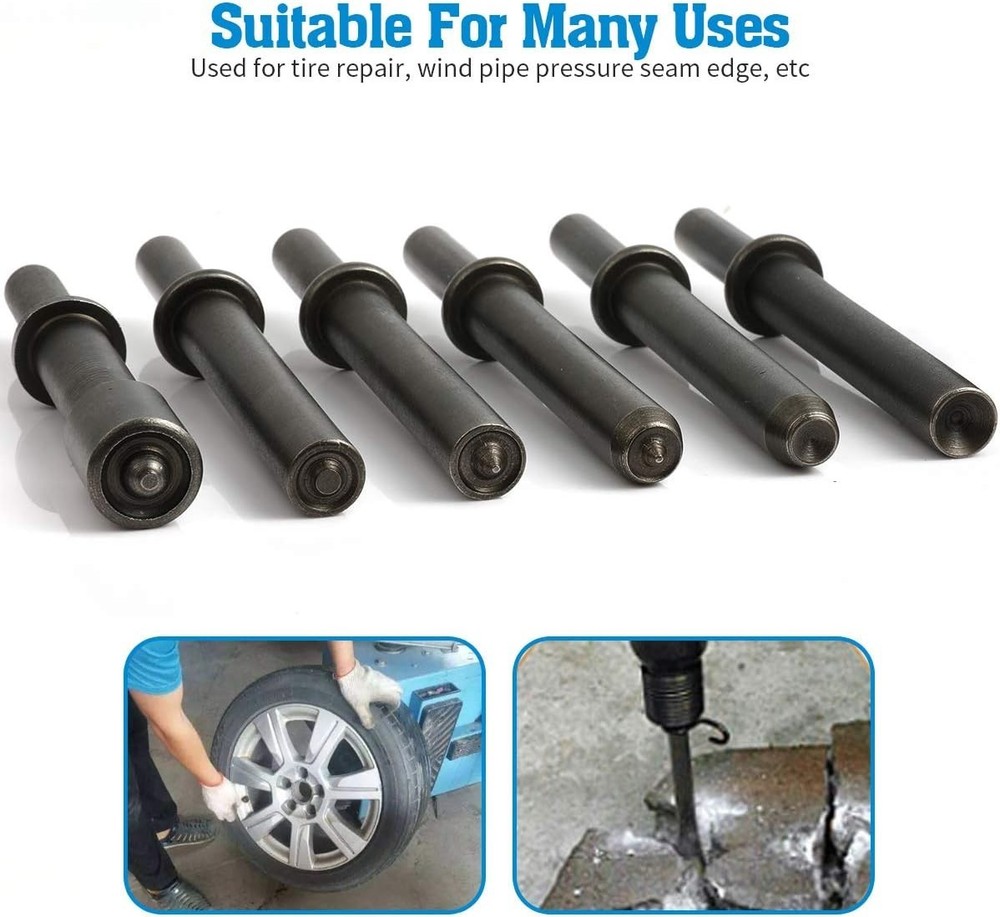 Efficient 7 Pcs Pneumatic Rivet Hammer Tool Kit - Versatile Metal Drilling