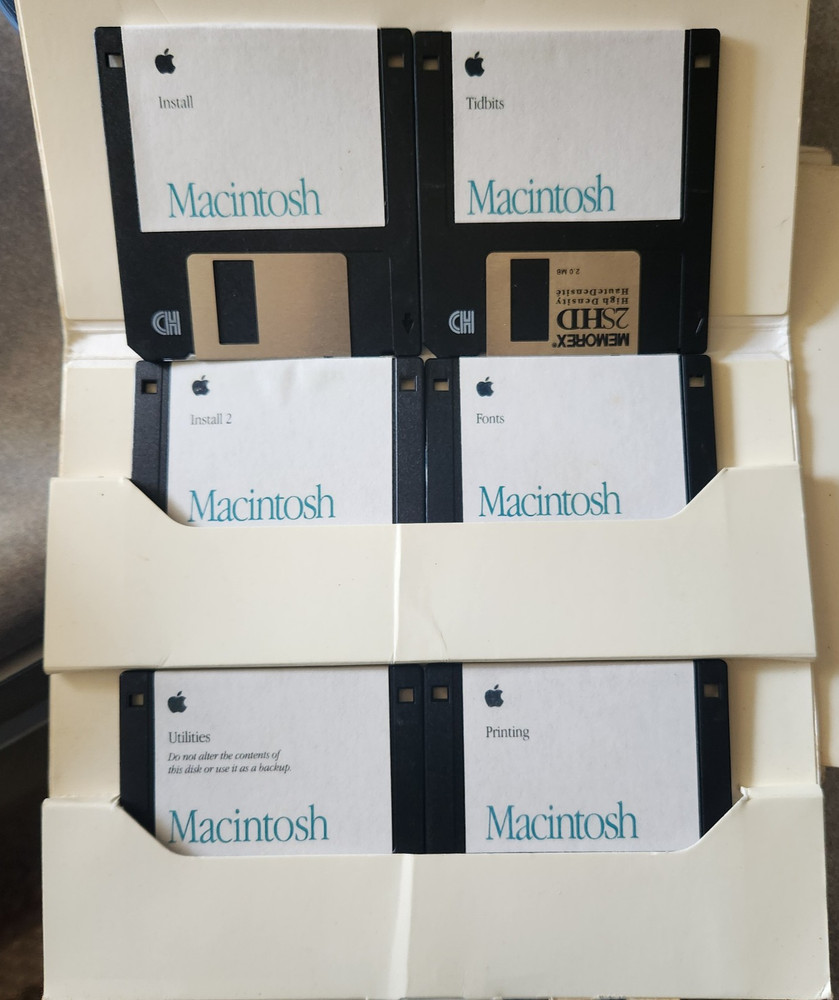 Apple Macintosh System Floppy Disks Install, Fonts, Tidbits, Printing, Utilities