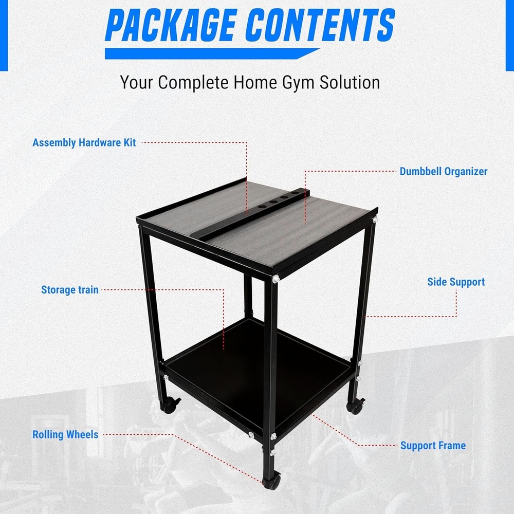 FEBTECH Large Compact Dumbbell Rack & Stand with Storage Tray & 150 LB Capacity