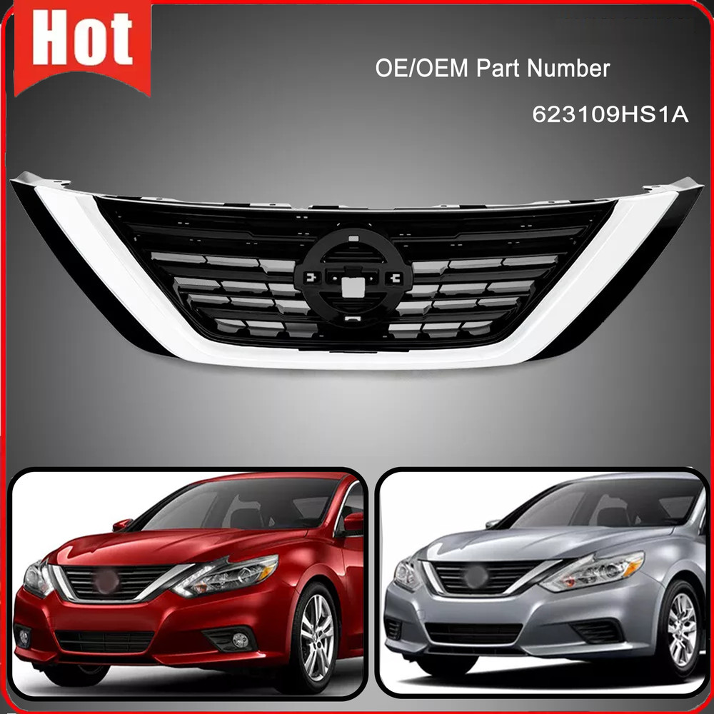 Front Bumper Upper Grille For 2016 2017 2018 Nissan Altima Sedan 623109HS1A