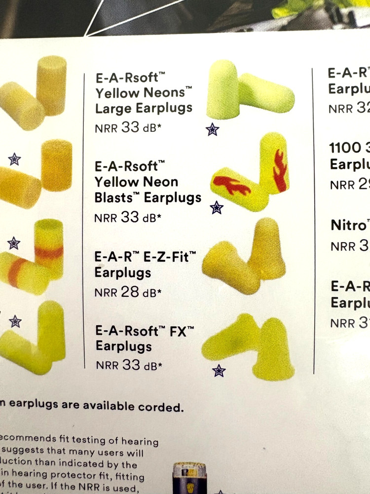 12 PAIR DISPOSABLE EAR PLUG ASSORTMENT PACK 3M - NEW!