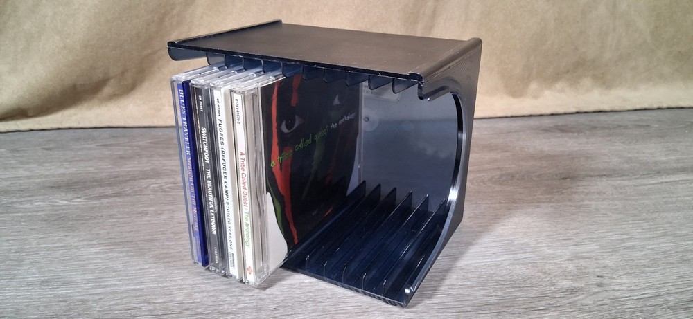 Fellowes CD Cube 12 CD Storage Rack Desktop Clear Blue Gray Fast Shipping